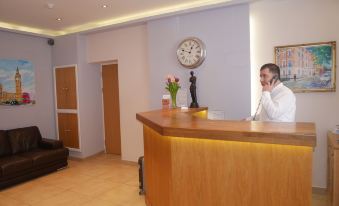 Reception desk at Pacific Hotel